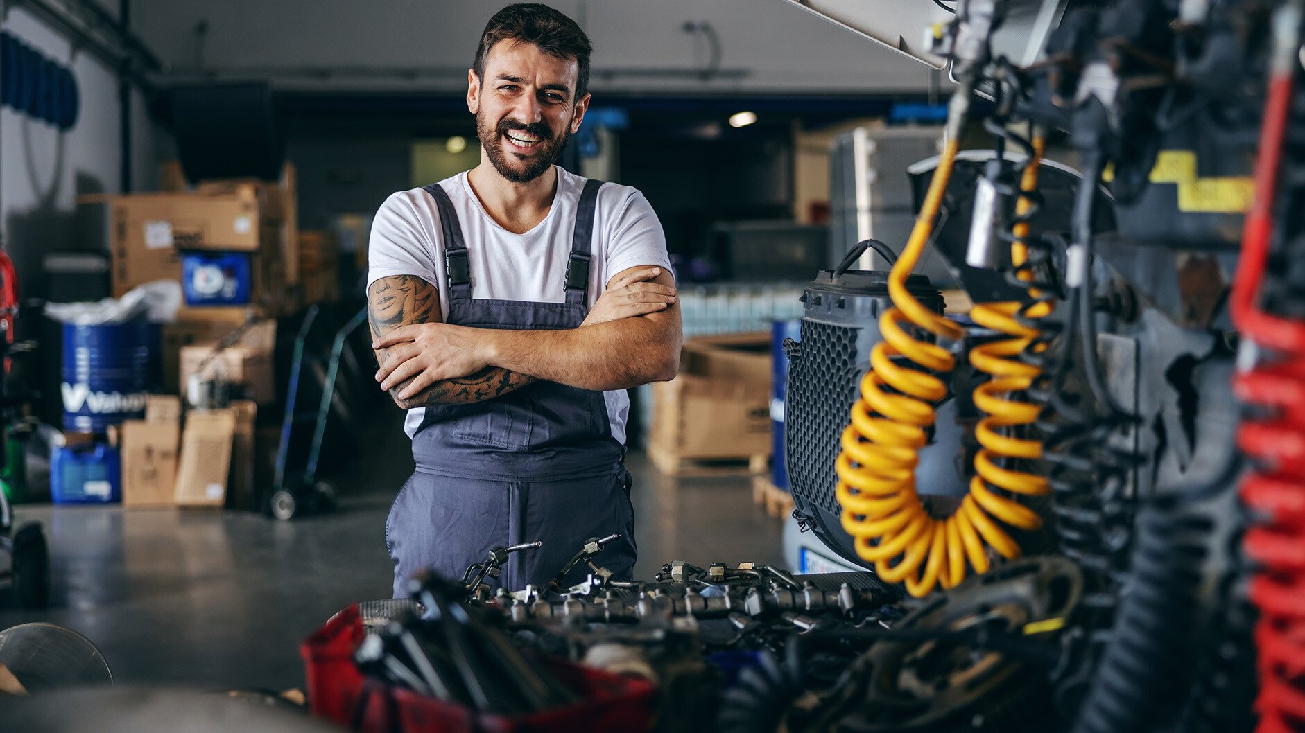 Happy Automotive Tech conducting calibration services